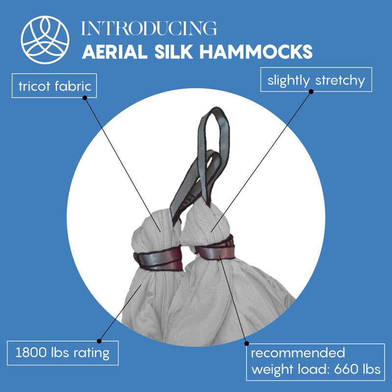 aum active Aerial Silk Yoga Hammock & Swing for Home, Inversion Exercises, Starter Kit for All Levels - Durable with Extension Straps, Carabiners, and Pose Guide - Image 2